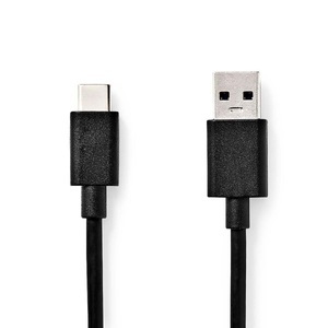Nedis, USB-Kabel | USB 3.2 Gen 1 | USB-A Stecker | USB-C? Stecker | 60 W | 5 Gbps | Vernickelt | 1,00 m | Rund | PVC | Schwarz | Box