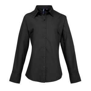 Premier, Popelinebluse Bluse Arbeitshemd, Langärmlig Damen Schwarz 44, PREMIER - PopelineBluse Bluse Arbeitshemd, langärmlig, für Damen, Schwarz, Größe 44