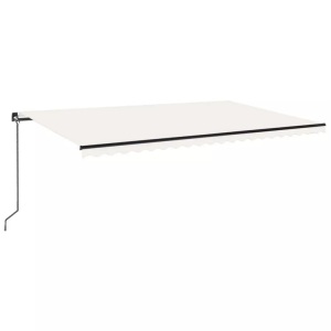 vidaXL, vidaXL Gelenkarmmarkise Einziehbar mit LED 500x300 cm Creme, vidaXL Markise Manuell Einziehbar mit LED 500x300 cm Creme