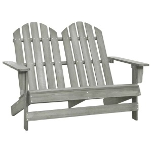 vidaXL, vidaXL 2-Sitzer Adirondack-Gartenbank Massivholz Tanne Grau, vidaXL Adirondack-Gartenbank 2-Sitzer Massivholz Tanne Grau