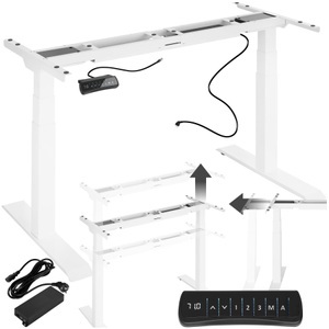 TecTake, Tischgestell elektrisch höhenverstellbar Memory-Funkt. extra breit Tischgestell elektrisch höhenverstellbar Memory-Funkt. extra breit, Tectake - Tischgestell elektrisch höhenverstellbar Memory-Funkt. extra breit 110-190x68x58-123cm, 68cm, Weiss