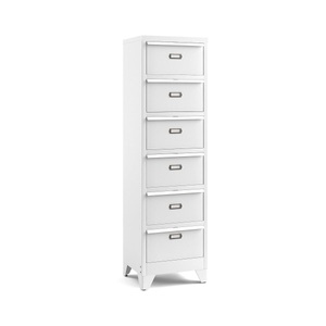 LA REDOUTE INTERIEURS, Metall-Kommode mit Klappfächern ''Hiba'', La Redoute Intérieurs - Schrank Hiba mit Klapptüren, One Size, Weiss