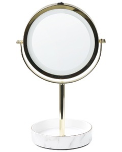 Beliani, Kosmetikspiegel Aus Eisen Glamourös Savoie Damen ONE SIZE, Beliani - Kosmetikspiegel aus Eisen Modern SAVOIE, One Size, Gelbgold