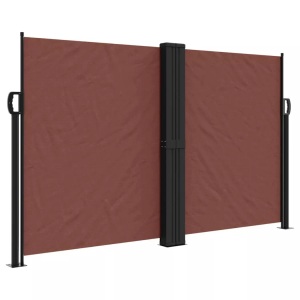 vidaXL, vidaXL Seitenmarkise Ausziehbar Braun 140x1200 cm, vidaXL Seitenmarkise Ausziehbar Braun 140x1200 cm