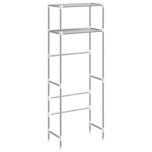 vidaXL, vidaXL Toilettenregal 2 Ablagen Grau 53,5x28x143 cm Eisen, vidaXL Toilettenregal 2 Ablagen Grau 53,5x28x143 cm Eisen