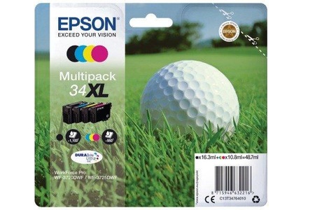 Epson, Original Multipack Tinte BKCMY Epson No. 34XL, T347640, Epson Tintenpatrone, blau/gelb/rot/schwarz, Multipack, 4-color, T347640