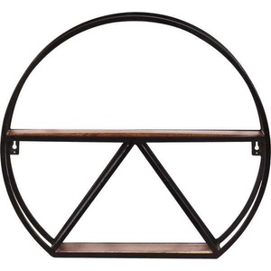 mutoni living, Wandregal Panama Mangoholz Altmetall natur antikschwarz 50x13, Wandregal Havanna natur antikschwarz 50x13
