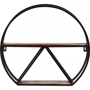 mutoni living, Wandregal Panama Mangoholz Altmetall natur antikschwarz 50x13, Wandregal Havanna natur antikschwarz 50x13