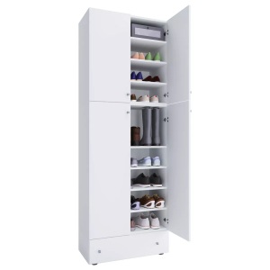 MID.YOU, MID.YOU Schuhschrank 200/70/39 cm , Lona Xxl , Weiss , Kunststoff , 200x70x39 cm , melaminharzbeschichtet,Nachbildung , 000657007654, VCM - XXL Schuhschrank Kleiderschrank Schuhe Schrank Dielenschrank Lona 9f Schublade, 70 CM, Weiss