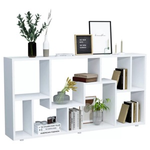 VCM, Holz Standregal Bücherregal Medienregal Aufbewahrung Raumteiler Deko Regal Lanisa L Holz Standregal Bücherregal Medienregal Aufbewahrung Raumteiler Deko Regal Lanisa L, VCM - Holz Standregal Bücherregal Medienregal Aufbewahrung Raumteiler Deko Regal Lanisa L, 116CM, Weiss