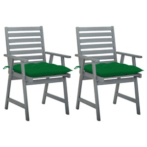 vidaXL, vidaXL Garten-Essstühle mit Kissen 2 Stk. Massivholz Akazie, vidaXL Garten-Essstühle mit Kissen 2 Stk. Massivholz Akazie