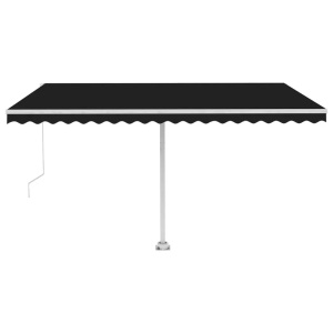 vidaXL, vidaXL Gelenkarmmarkise Einziehbar mit LED 400x350 cm Anthrazit, vidaXL Markise Manuell Einziehbar mit LED 400x350 cm Anthrazit