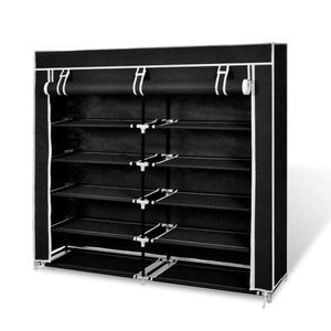 Diverse Hardware, Stoff Schuhschrank mit Abdeckung 115 x 28 x 110 cm Schwarz