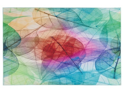 Beliani, Beliani Teppich bunt 140 x 200 cm Kurzflor ANTAKYA, Beliani - Teppich aus Polyester Modern ANTAKYA, 200 cm, Blau Bedruckt