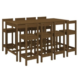 vidaXL, vidaXL 9-tlg. Gartenbar-Set Honigbraun Massivholz Kiefer, 