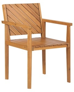 Beliani, Gartenstuhl aus Akazienholz Klassisch BARATTI Gartenstuhl aus Akazienholz Klassisch BARATTI, Beliani - Gartenstuhl aus Akazienholz Klassisch BARATTI, One Size, Light Beige