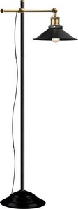 Globo, GLOBO LENIUS Stehleuchte Metall schwarz, altmessing, verstellbar, Schalter, LxBxH:500x, Stehleuchte Lenius mit beweglichem Schirm