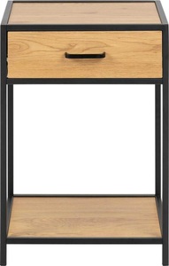 Actona, Actona - Nachttisch Seaford - Schwarz und Hellbraun, AC Design Nachttisch »Seaford 42 x 35 x 63 cm Nature/Schwarz«