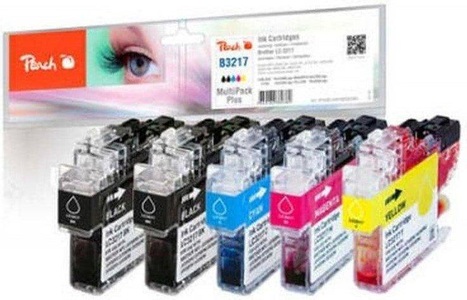 Peach, Peach Spar Plus Pack Tintenpatronen kompatibel zu Brother LC-3217, Peach Tintenset Brother LC-3217MP