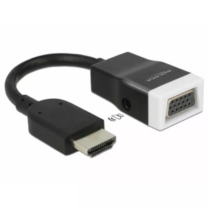 Delock, DeLock HDMI - VGA Adapter, schwarz, mit, Delock Adapterkabel HDMI - VGA Schwarz