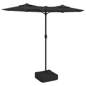 vidaXL, vidaXL Doppelsonnenschirm mit LEDs Anthrazit 316x240 cm, vidaXL Doppel-Sonnenschirm mit LED-Leuchten Anthrazit 316x240 cm