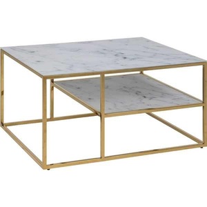 Micasa, Salontisch LAURYN, Couchtisch Romandie Glas weiss gold