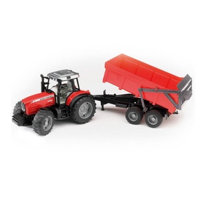 Bruder, BRUDER Massey Ferguson 7481 mit Wannenkippanhänger, 