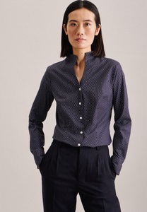Seidensticker, Kelchkragenbluse Druck Langarm Kragen Damen Dunkelblau 40, seidensticker Klassische Bluse »Schwarze Rose«, Langarm Kragen Druck