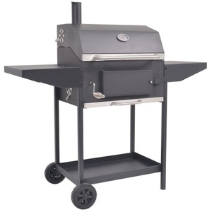 Diverse Hardware, Holzkohlegrill Smoker mit Ablage Schwarz, vidaXL Holzkohlegrill Smoker mit Ablage Schwarz