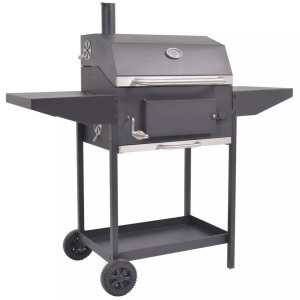 Diverse Hardware, Holzkohlegrill Smoker mit Ablage Schwarz, vidaXL Holzkohlegrill Smoker mit Ablage Schwarz