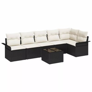 vidaXL, VidaXL - Garten-sofa poly-rattan, One Size, Schwarz