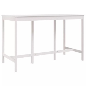 vidaXL, vidaXL Bartisch Weiß 180x80x110 cm Massivholz Kiefer, vidaXL Bartisch Weiß 180x80x110 cm Massivholz Kiefer