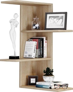 VCM, Holz Wandregal Hängeregal Eckregal Wandboard Regal Balos Holz Wandregal Hängeregal Eckregal Wandboard Regal Balos, MID.YOU Wandregal 45/77/45 cm , Balos , Sonoma Eiche , Holzwerkstoff , 45x77x45 cm , melaminharzbeschichtet,Nachbildung , hängend , 000657024703