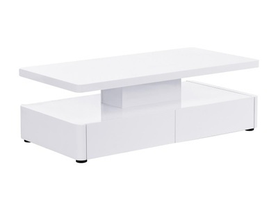 Vente-unique, Couchtisch Mit 2 Schubladen & Led-beleuchtung Aus Mdf - Weiß Lackiert - Alyson Unisex Weiss ONE SIZE, 