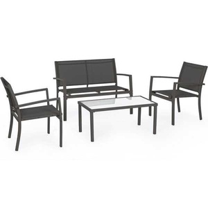 mutoni lifestyle, Sitzgruppe Trent anthrazit 4-teilig, Sitzgruppe Trent anthrazit 4-teilig