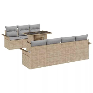 vidaXL, VidaXL - Gartensofa-set poly-rattan, One Size, Beige