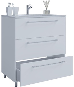 VCM, 2-tlg. Badmöbel Set 2-tlg. Badmöbel Set, MID.YOU Waschtischkombi 60 cm , Schubo , Weiss , Metall , 3 Schubladen , 60 cm , melaminharzbeschichtet,melaminharzbeschichtet,Nachbildung,Nachbildung , stehend , 000657025701