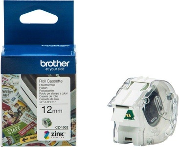 Brother, Brother Cz-1002 Farb-Endlosetikettenrolle 12mm/5m Vc-500W Etiketten, Brother Colour Paper Tape, 12mm/5m, CZ-1002
