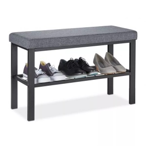 B2X, B2X - Bank mit Schuhablage in Schwarz-Grau, 90cm, B2X - Bank mit Schuhablage in Schwarz-Grau, 90cm