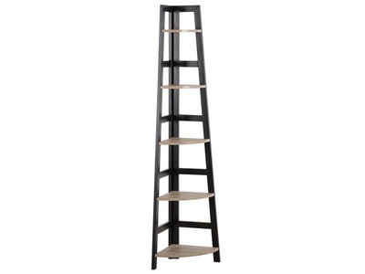 Beliani, Beliani Bücherregal schwarz/ heller Holzfarbton BEXLEY, 