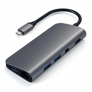 Satechi, Satechi Usb-C Aluminium Multiport Adapter, Satechi St-Tcmm8Pam - Multiport Adapter (Grau/Schwarz)