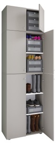 VCM, XXL Holz Schuhschrank Kleiderschrank Groß Schrank Schuhe Dielenschrank Lona 5f A XXL Holz Schuhschrank Kleiderschrank Groß Schrank Schuhe Dielenschrank Lona 5f A, VCM - XXL Holz Schuhschrank Kleiderschrank Groß Schrank Schuhe Dielenschrank Lona 5f A, 70 CM, Taubengrau