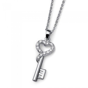 Oliver Weber Collection, Kette Closed Heart Damen Silber 45cm, 