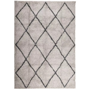vidaXL, vidaXL Teppich Shaggy Hochflor Modern Beige und Anthrazit 120x170 cm