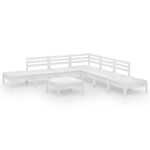 vidaXL, vidaXL 8-tlg. Garten-Lounge-Set Massivholz Kiefer Weiß