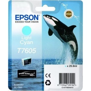 Epson, Epson T7605 light cyan Tintenpatrone, Epson Tintenpatrone, hell-blau, C13T760540, (25,9 ml)