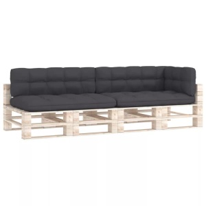 vidaXL, vidaXL Palettensofa-Auflagen 5 Stk. Anthrazit, vidaXL Palettenkissen 5-tlg. Anthrazit Stoff