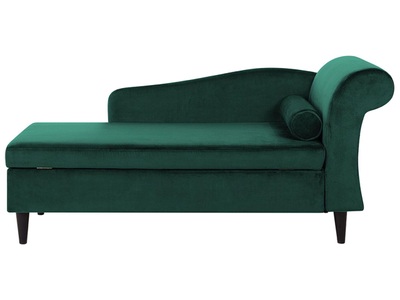 Beliani, Beliani Chaiselongue Samtstoff smaragdgrün rechtsseitig LUIRO, Beliani - Rechtsseitige Chaiselounge aus Samtstoff Glamourös LUIRO, One Size, Waldgrün