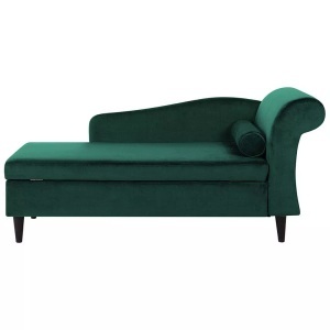 Beliani, Beliani Chaiselongue Samtstoff smaragdgrün rechtsseitig LUIRO, Beliani - Rechtsseitige Chaiselounge aus Samtstoff Glamourös LUIRO, One Size, Waldgrün