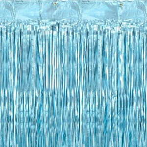PartyDeco, Partydeco Partyaccessoire Vorhang 90 x 250 cm, Hellblau, Partydeco Partyaccessoire Vorhang 90 x 250 cm, Hellblau